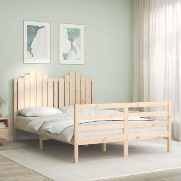 ARDEBO.de - Massivholzbett mit Kopfteil 140x190 cm