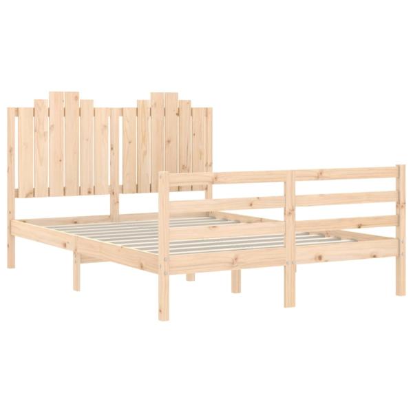 Massivholzbett mit Kopfteil 140x190 cm