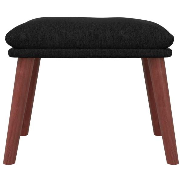 Relaxsessel mit Hocker Schwarz Stoff
