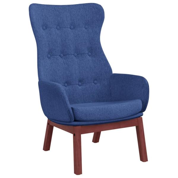 Relaxsessel mit Hocker Blau Stoff