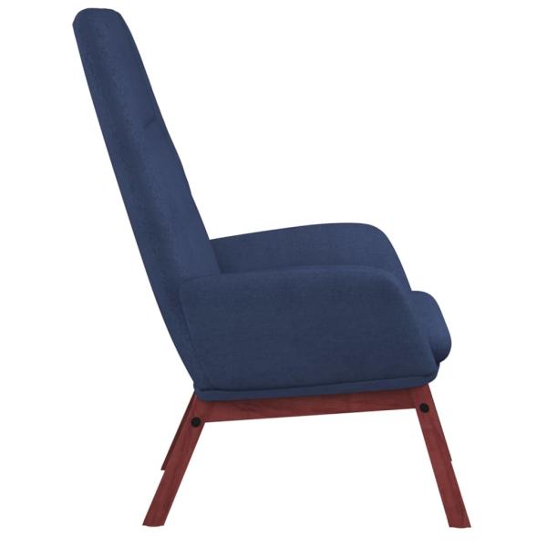 Relaxsessel mit Hocker Blau Stoff