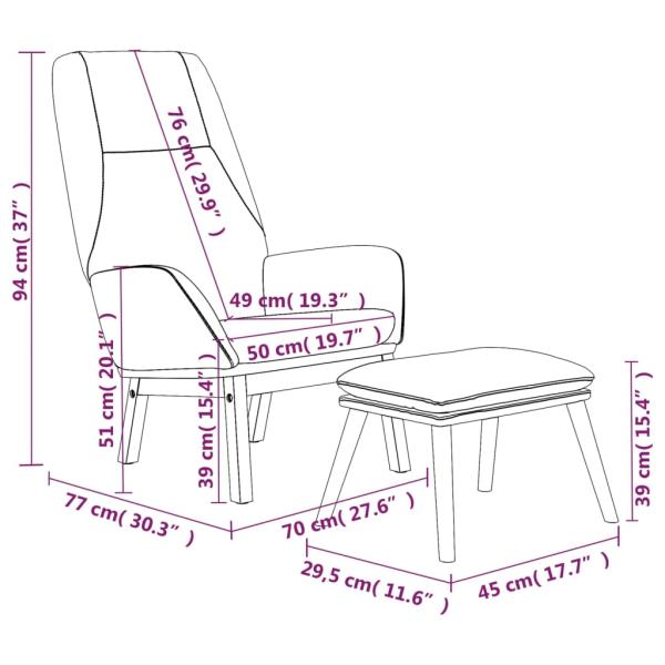 Relaxsessel mit Hocker Blau Stoff