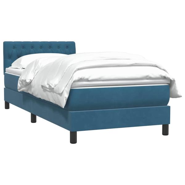 Boxspringbett mit Matratze Dunkelblau 90x220 cm Samt