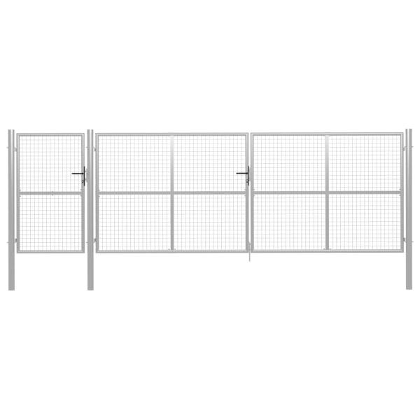 ARDEBO.de - Gartentor Stahl 500×150 cm Silbern