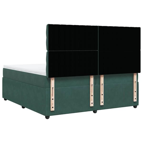 Boxspringbett mit Matratze Dunkelgrün 200x200 cm Samt