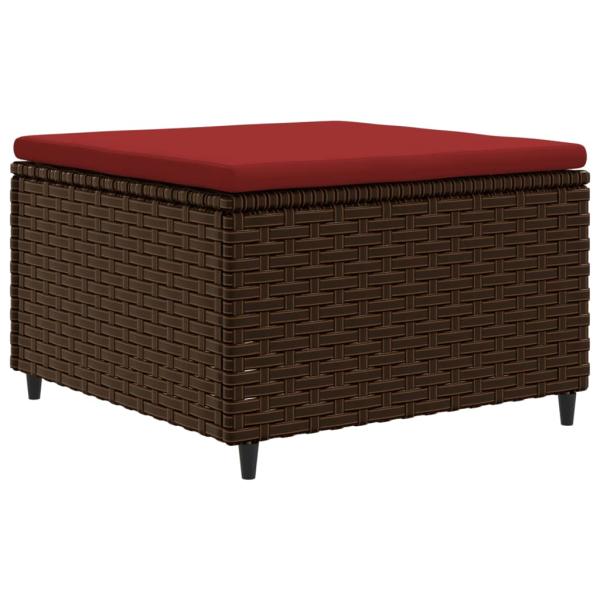 8-tlg. Garten-Lounge-Set mit Kissen Braun Poly Rattan