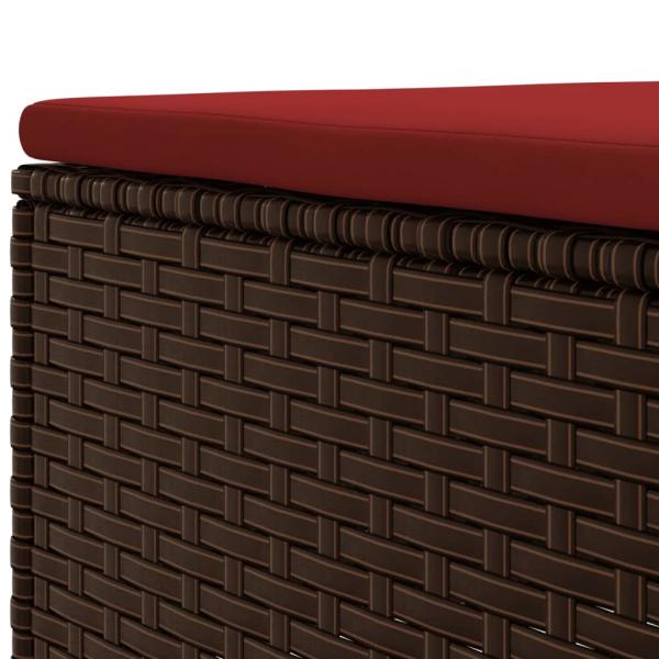 8-tlg. Garten-Lounge-Set mit Kissen Braun Poly Rattan