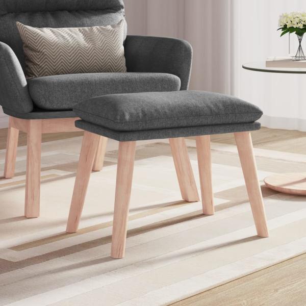 ARDEBO.de - Fußhocker Hellgrau 45x29,5x35 cm Stoff