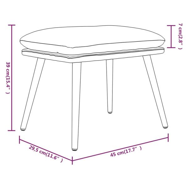 Fußhocker Dunkelgrau 45x29,5x35 cm Stoff und Kunstleder