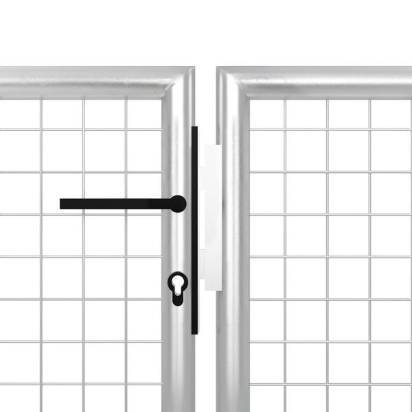 Gartentor Stahl 500×100 cm Silbern