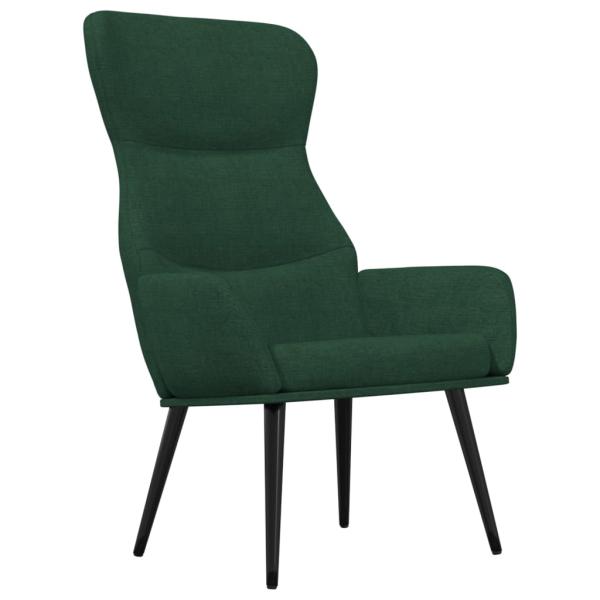 Relaxsessel mit Hocker Dunkelgrün Stoff