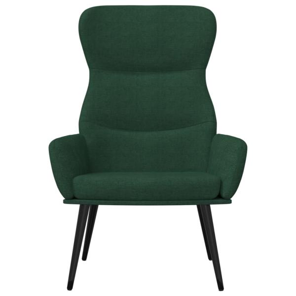 Relaxsessel mit Hocker Dunkelgrün Stoff