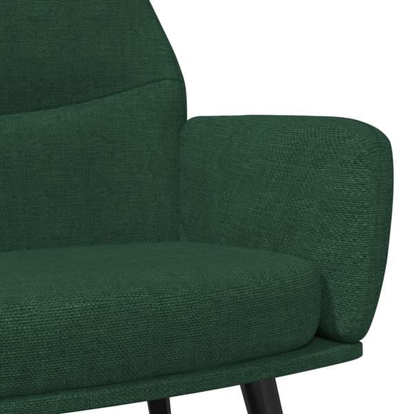 Relaxsessel mit Hocker Dunkelgrün Stoff
