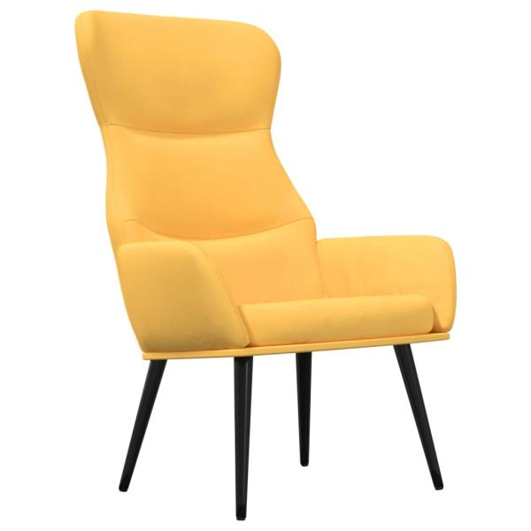 Relaxsessel mit Hocker Senfgelb Stoff