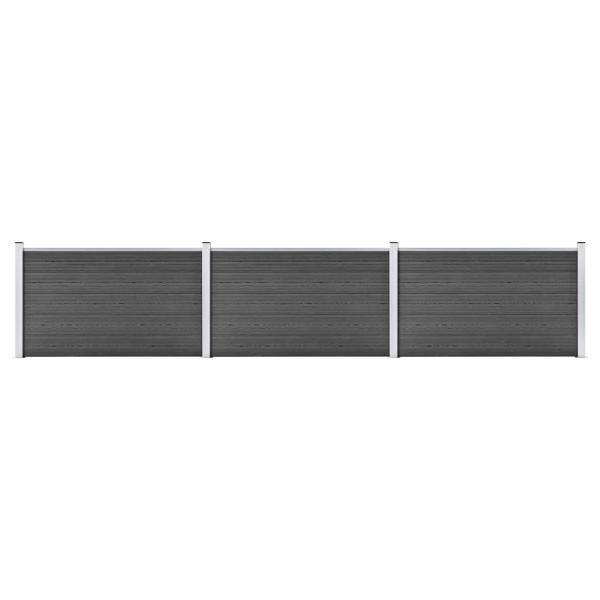 ARDEBO.de - Zaunelement Set WPC 526x105 cm Schwarz