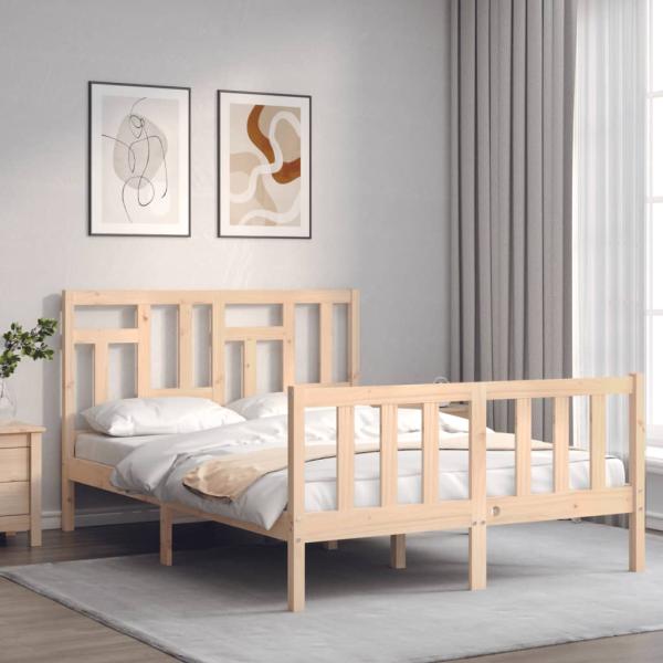 Massivholzbett ohne Matratze 140x190 cm Kiefernholz