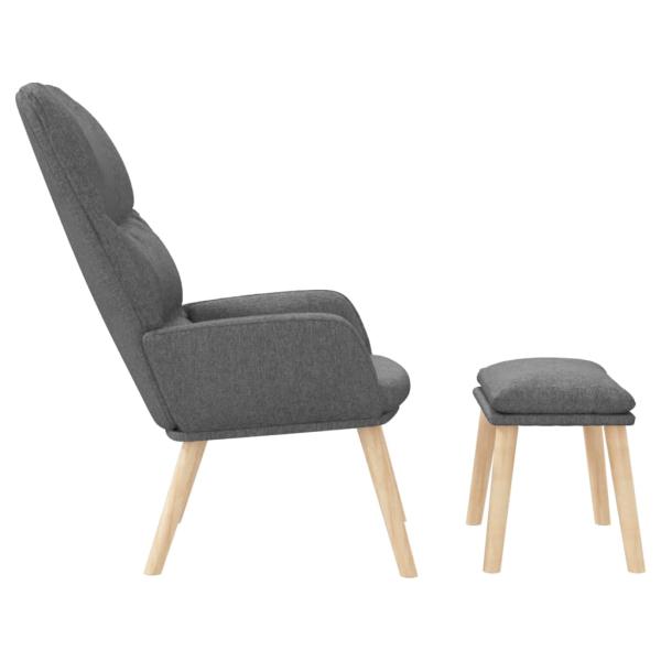Relaxsessel mit Hocker Hellgrau Stoff