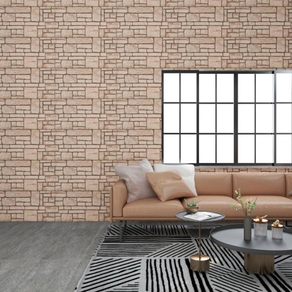 ARDEBO.de - 3D-Wandpaneele 10 Stk. Beige Backstein-Optik EPS