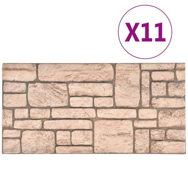 3D-Wandpaneele 10 Stk. Beige Backstein-Optik EPS
