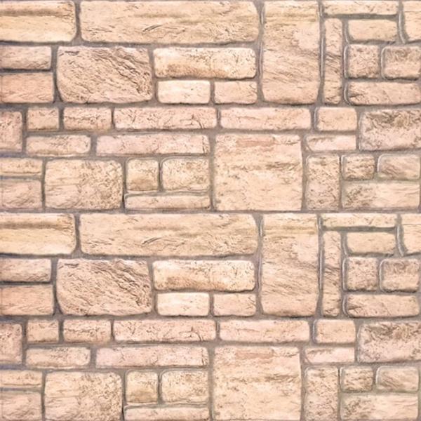 3D-Wandpaneele 10 Stk. Beige Backstein-Optik EPS
