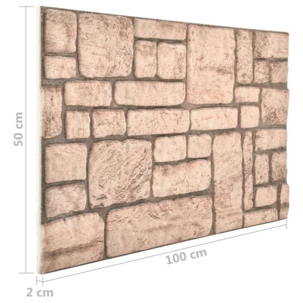 3D-Wandpaneele 10 Stk. Beige Backstein-Optik EPS