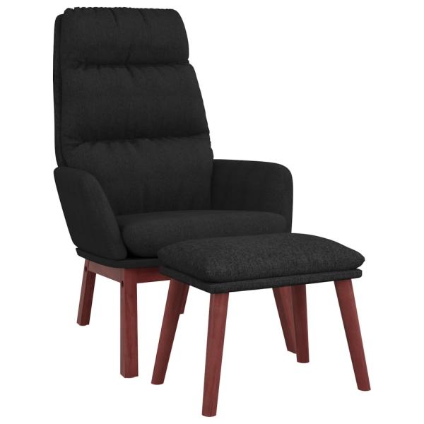 Relaxsessel mit Hocker Schwarz Stoff