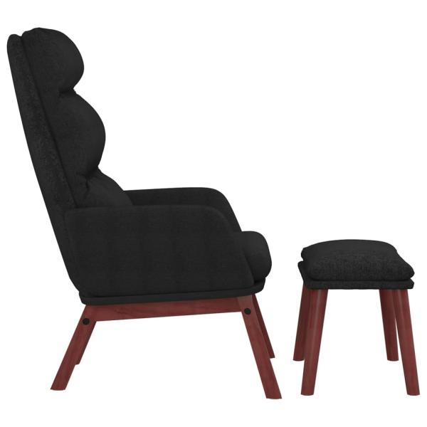 Relaxsessel mit Hocker Schwarz Stoff