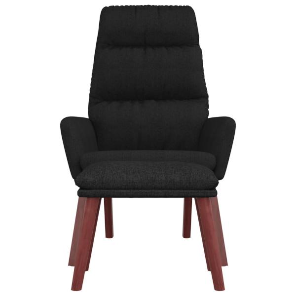 Relaxsessel mit Hocker Schwarz Stoff