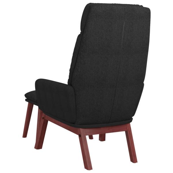 Relaxsessel mit Hocker Schwarz Stoff