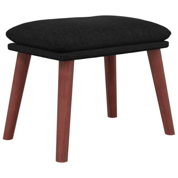 Relaxsessel mit Hocker Schwarz Stoff