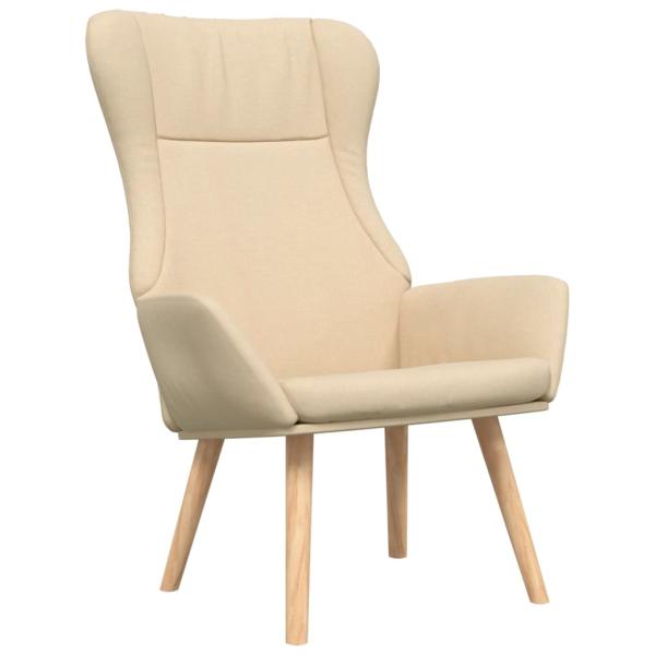 Relaxsessel mit Hocker Creme Stoff