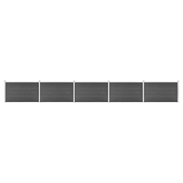 ARDEBO.de - Zaunelement Set WPC 872x105 cm Schwarz