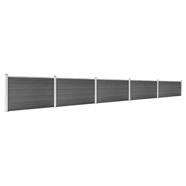 Zaunelement Set WPC 872x105 cm Schwarz