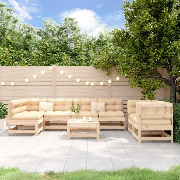 ARDEBO.de - 8-tlg. Garten-Lounge-Set Massivholz Kiefer
