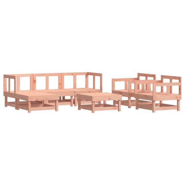 7-tlg. Garten-Lounge-Set mit Kissen Massivholz Douglasie