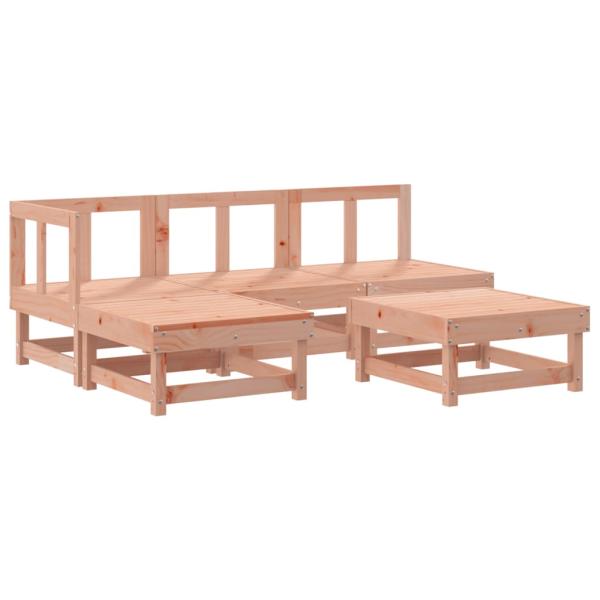 5-tlg. Garten-Lounge-Set mit Kissen Massivholz Douglasie