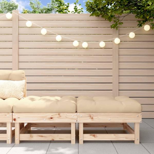 ARDEBO.de - Gartenhocker mit Kissen 2 Stk. Massivholz Kiefer