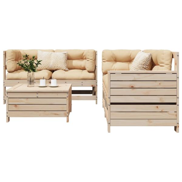 ARDEBO.de - 5-tlg. Garten-Sofagarnitur Massivholz Kiefer