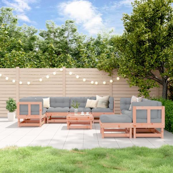 ARDEBO.de - 10-tlg. Garten-Lounge-Set mit Kissen Massivholz Douglasie