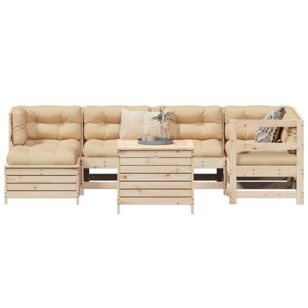 ARDEBO.de - 7-tlg. Garten-Sofagarnitur Massivholz Kiefer