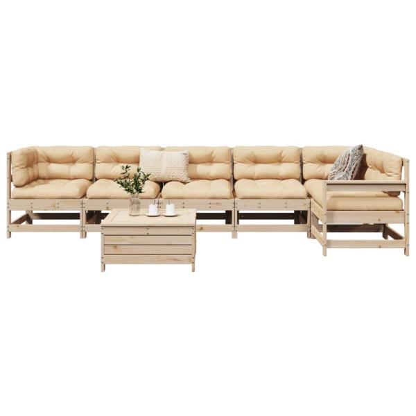 ARDEBO.de - 7-tlg. Garten-Sofagarnitur Massivholz Kiefer