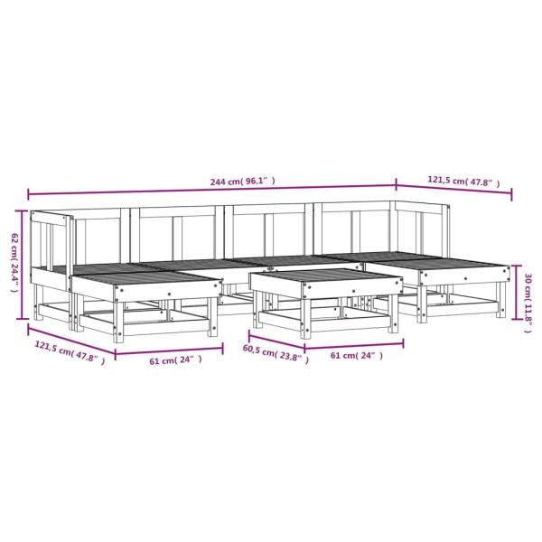 7-tlg. Garten-Lounge-Set Massivholz Douglasie