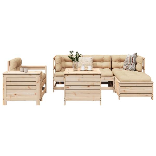 ARDEBO.de - 7-tlg. Garten-Sofagarnitur Massivholz Kiefer