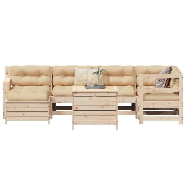 ARDEBO.de - 7-tlg. Garten-Sofagarnitur Massivholz Kiefer