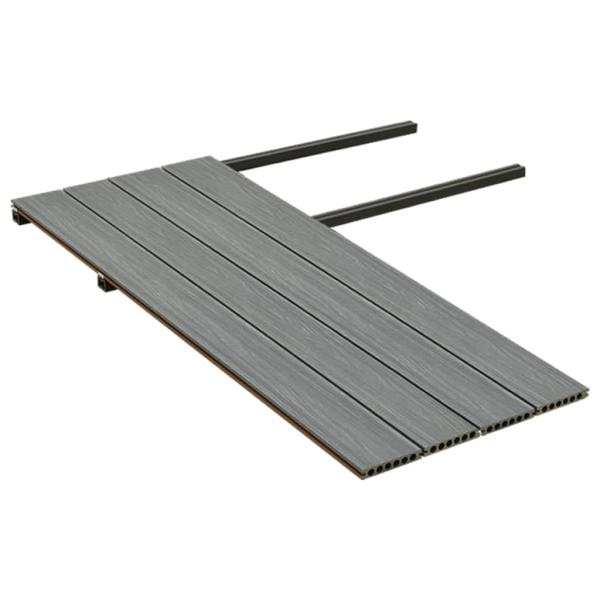 WPC Terrassendielen mit Zubehör Braun und Grau 10 m² 4 m