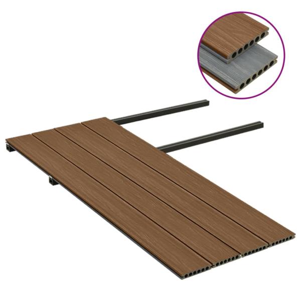 WPC Terrassendielen mit Zubehör Braun und Grau 10 m² 4 m