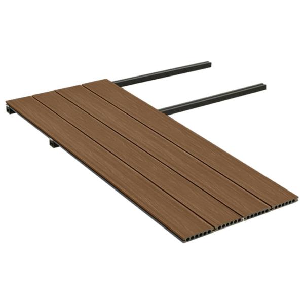 WPC Terrassendielen mit Zubehör Braun und Grau 10 m² 4 m
