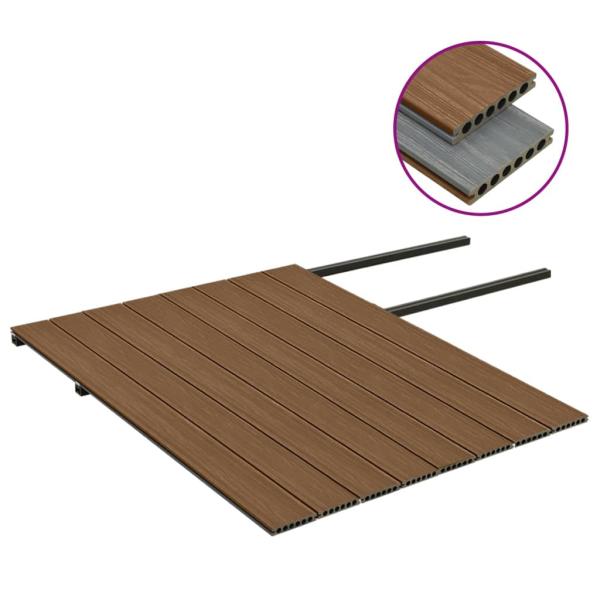 WPC Terrassendielen mit Zubehör Braun und Grau 20 m² 4 m