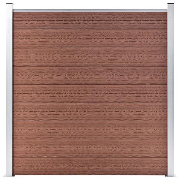 WPC Zaun-Set 4 Quadrate + 1 Schräge 792x186 cm Braun