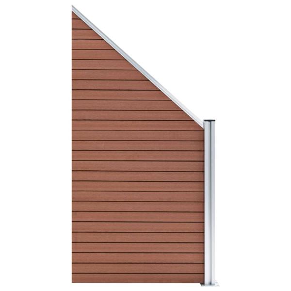 WPC Zaun-Set 4 Quadrate + 1 Schräge 792x186 cm Braun